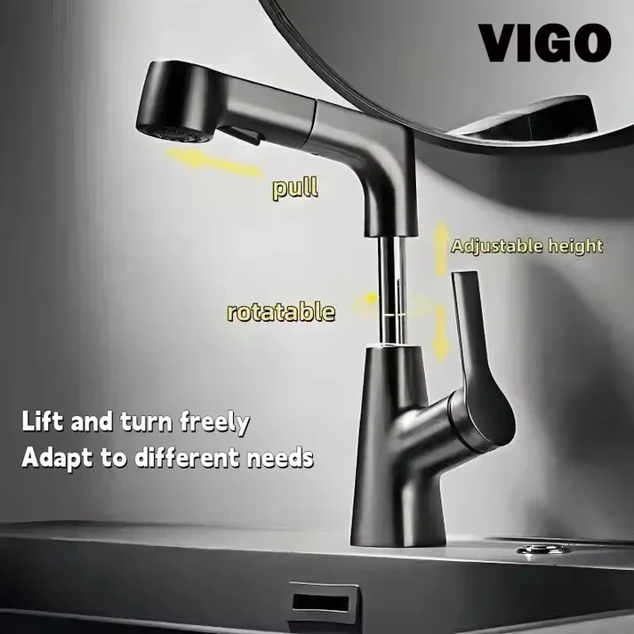 Robinet lavabo Multifonction VIGO 1013 GR/C