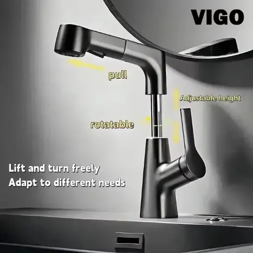 Robinet lavabo Multifonction VIGO 1013 GR/C